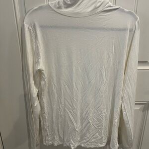 NWOT Cream Long Sleeve Fitted T-Shirt with Mock Neckline